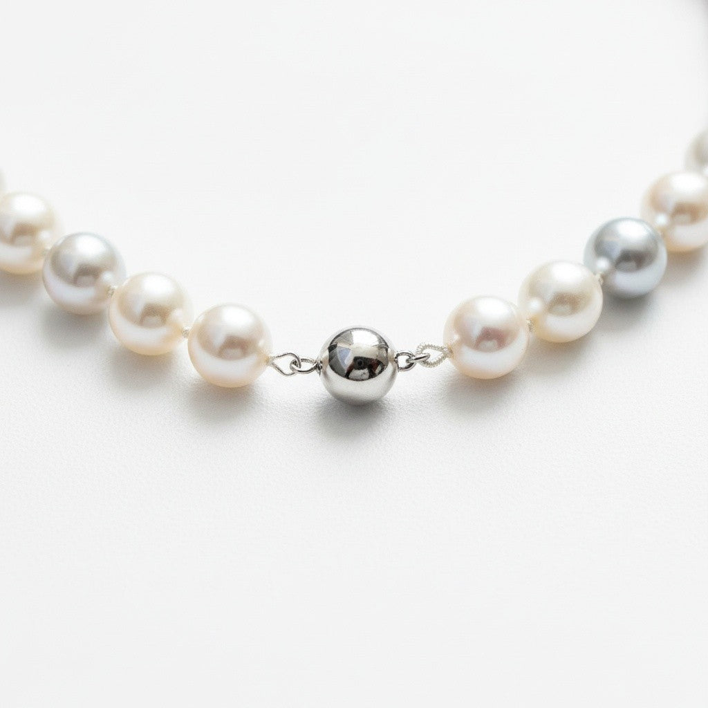 Rare and Unique Akoya Multicolor Pearl Necklace