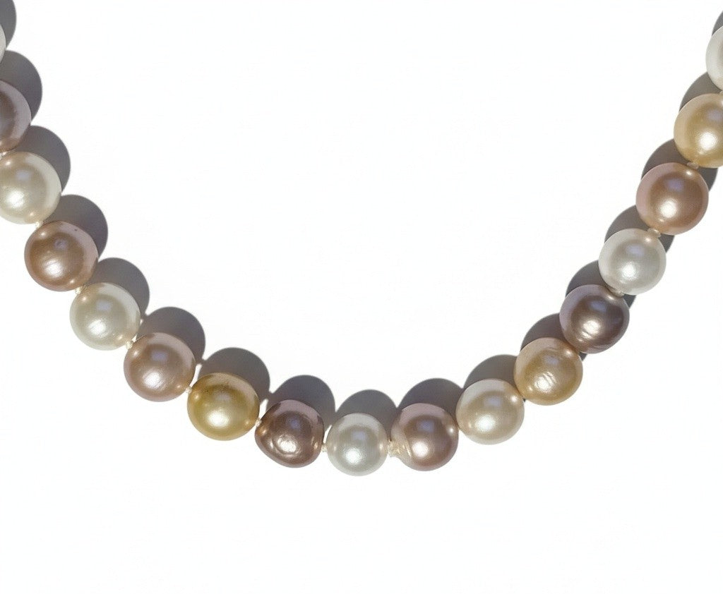 Peach and Pink Freshwater Pearl Necklace
