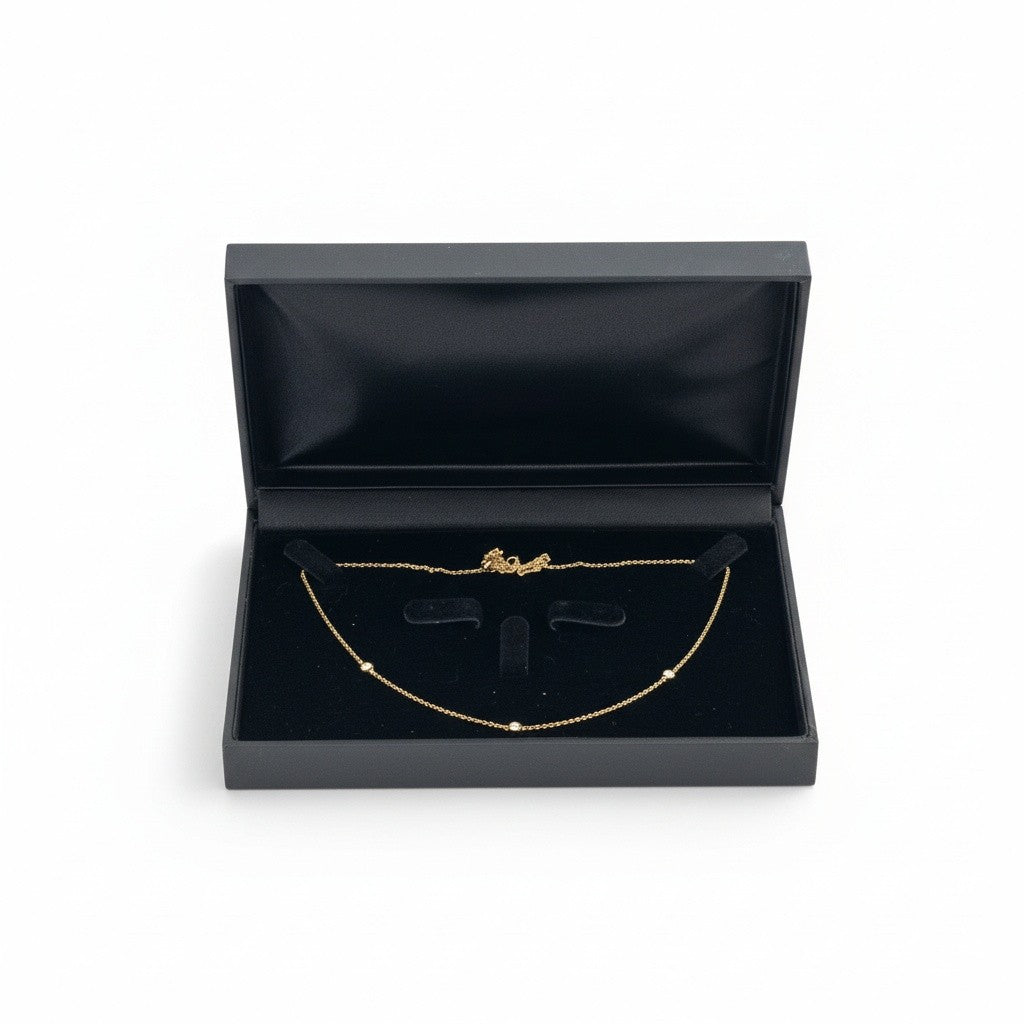 14K gold necklace with 3 diamonds