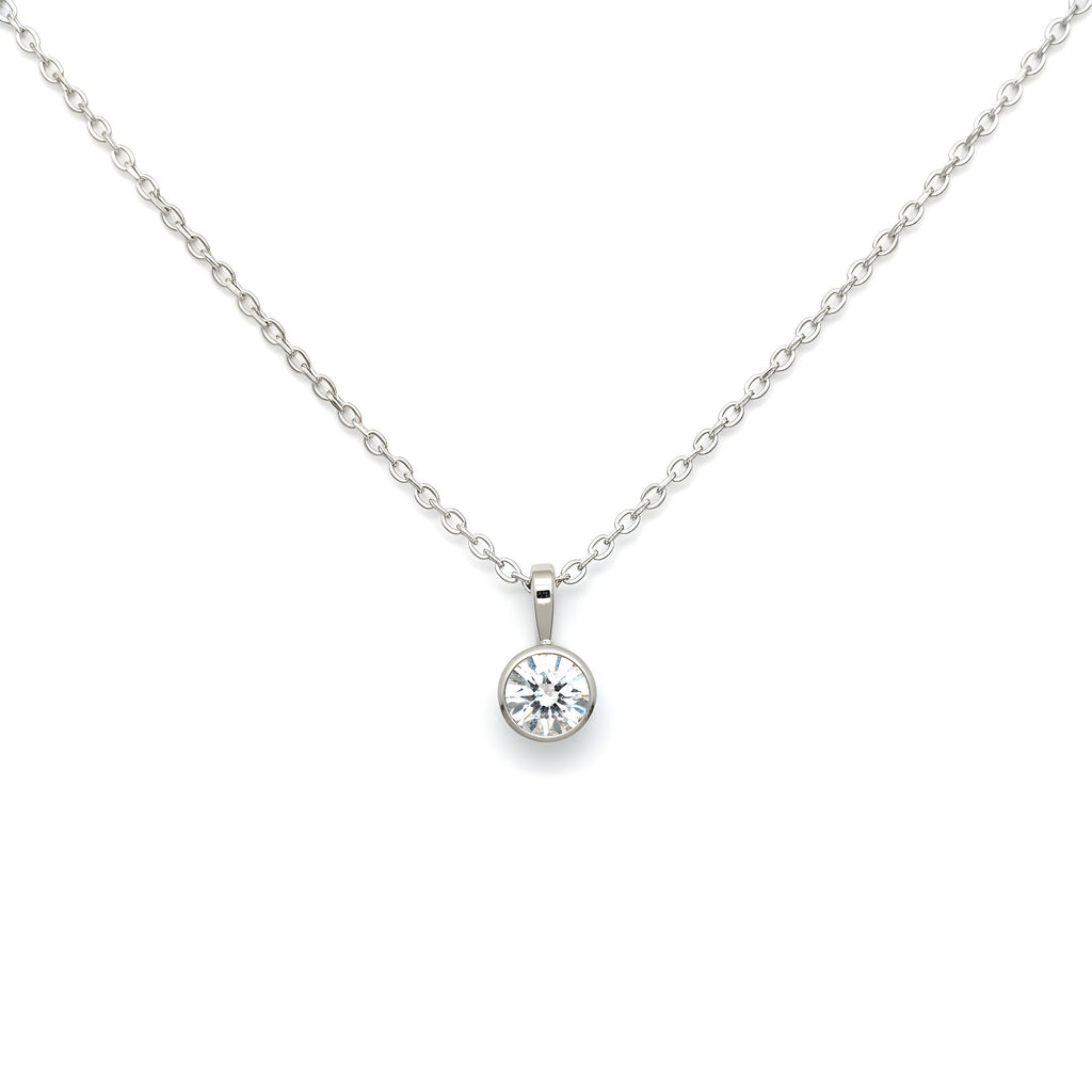 0.3ct diamond and white gold necklace