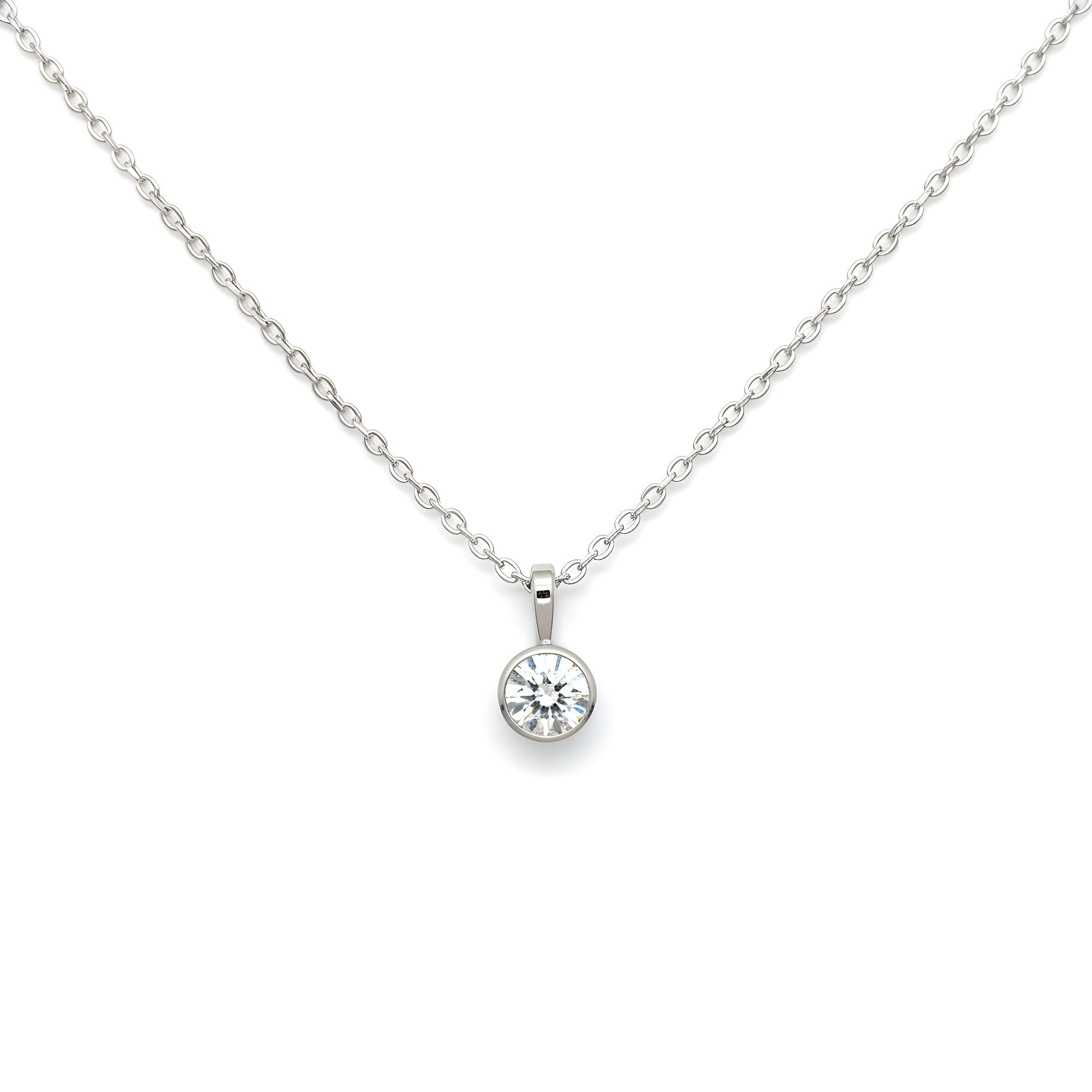 0.3ct diamond and white gold necklace