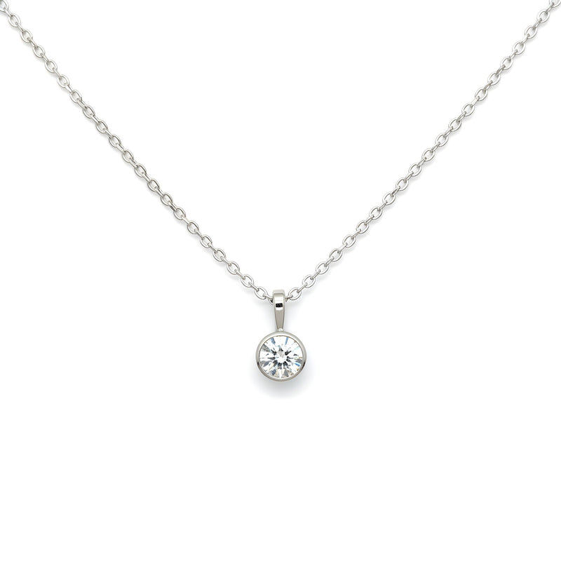 0.3ct diamond and white gold necklace