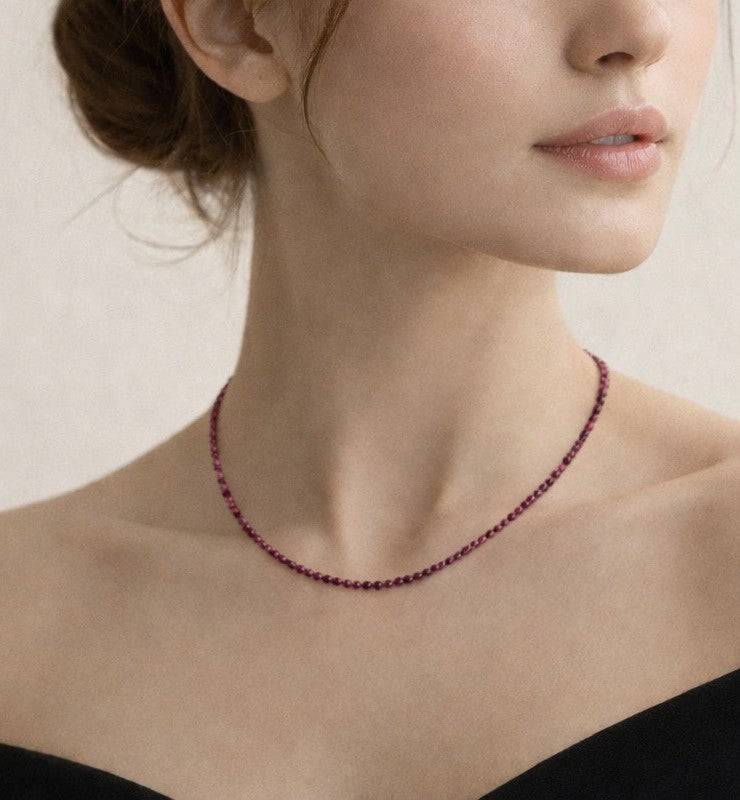 Display tourmaline gemstone bead necklace